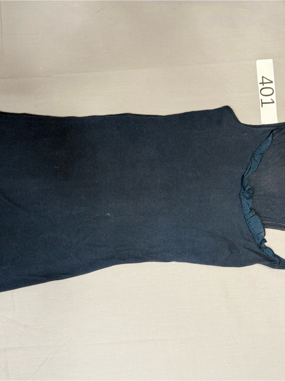 Hollister Dark Navy Ribbed Tank with Lettuce Edge